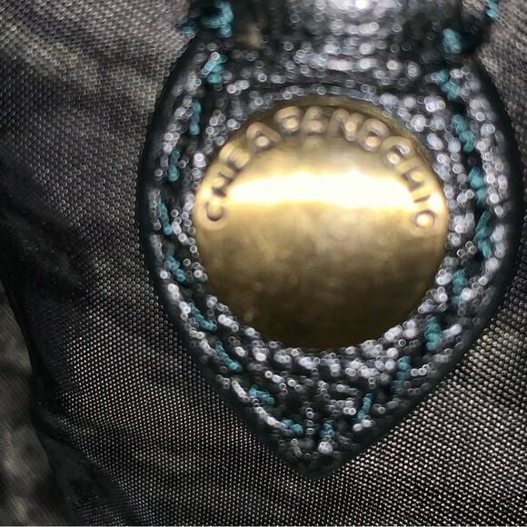 Moschino Cheap & Chic Gray Black Leopard Leather Studded Multicolor Nylon Bag - Picture 9 of 10